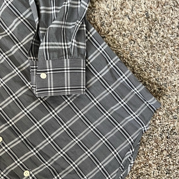 Peter Millar Gray Plaid Casual Button Front Shirt - Picture 3 of 4
